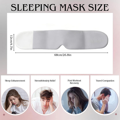 Weighted Sleep Mask for Side Sleepers, 100% Blackout Eye Mask for Sleeping with Adjustable Strap, Dual-Sided Cooling Silk & Warm Cotton Blindfold, Zero Pressure Eye Cover for Travel, Nap & Yoga