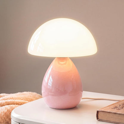 Dawnwake Mushroom Lamp Table Lamp for Bedroom-Small Desk Table Lamps,White