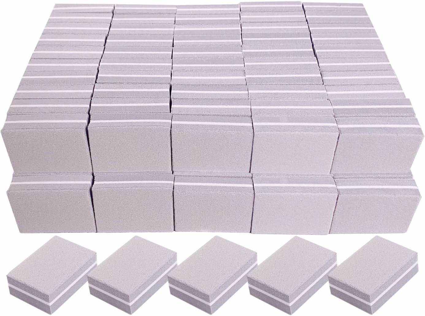 Nail Buffers (50 Pack), Mini Buffer Block Nail File for Acrylic Nails and Natural Nails, 100/180 Grit Nail Buffer Block Bulk Buffing Blocks for Nail Buff Professional Manicure File Blocks Set Pink