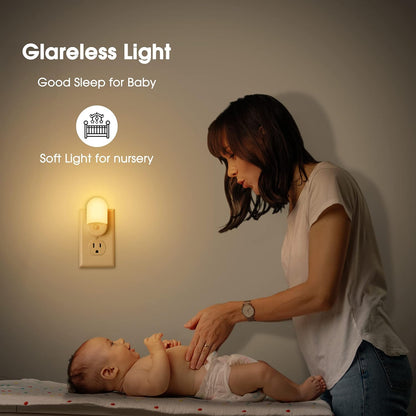 L LOHAS LED Amber Night Light, Night Lights Plug into Wall[2 Pack], 0.6W 2000K LED Night Light, Dusk to Dawn Sensor, 30/60LM Adjustable Brightness, Automatic Low Blue Nightlight for Kids, Bathroom