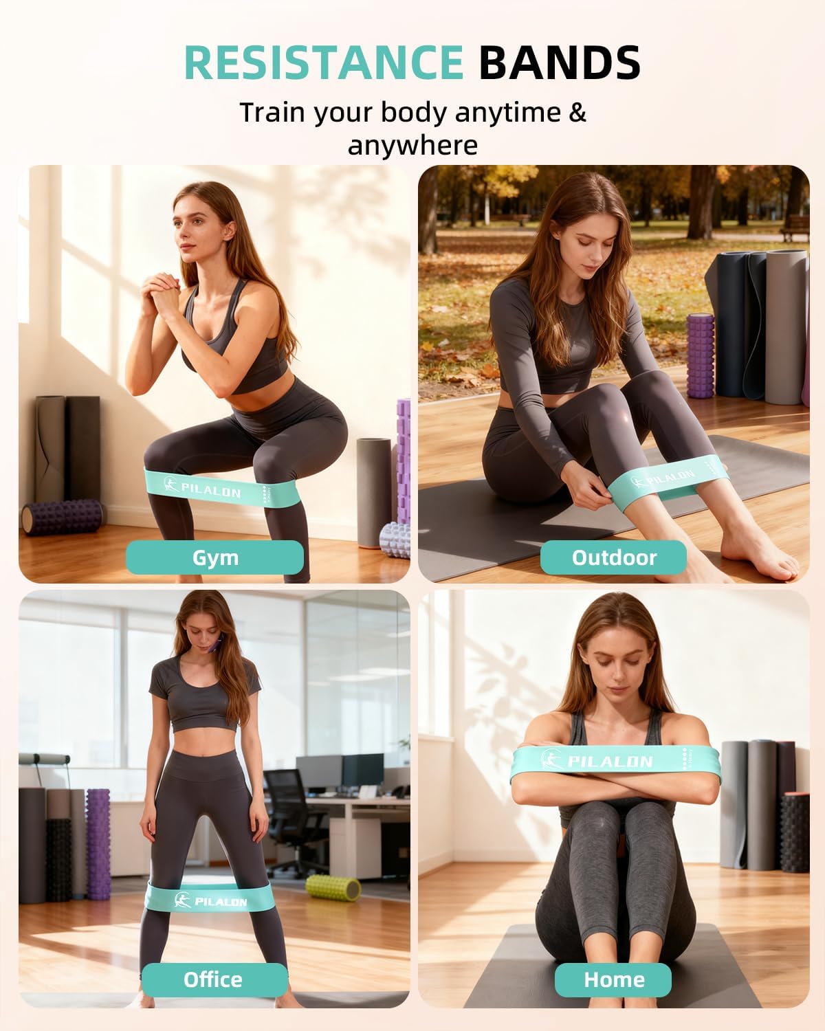 Pilates Ring Set - Studio-Grade Anti-Deformation Pilates Kit - Pilates Equipment for Home Workout - 14'' Pilates Ring, Pilates Ball, 2 Dumbbells, 5 Resistance Bands for Toning Arms, Thighs
