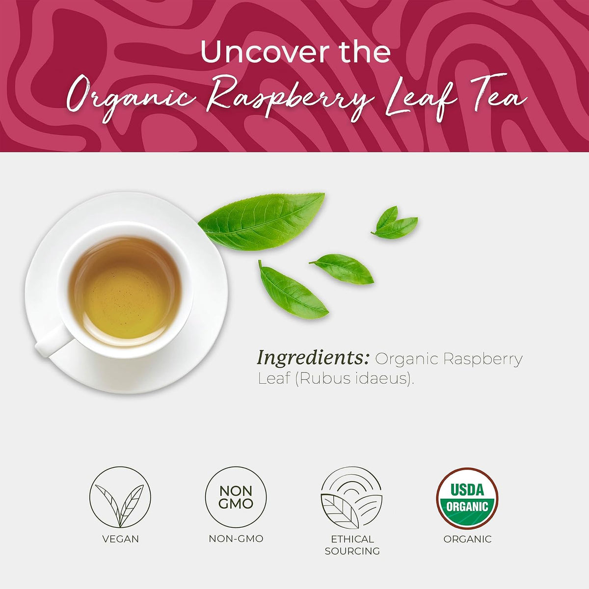 Starwest Botanicals Organic Raspberry Leaf Tea - Bulk Pack, 100 Bags