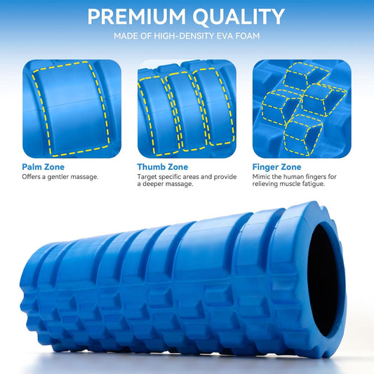 Krightlink Foam Roller High Density 13" Patented Exercise Roller for Deep Tissue Muscle Massage, Muscle Massage and Myofascial Trigger Point Release, Relieves Muscle Pain, Improves Mobility (Orange)