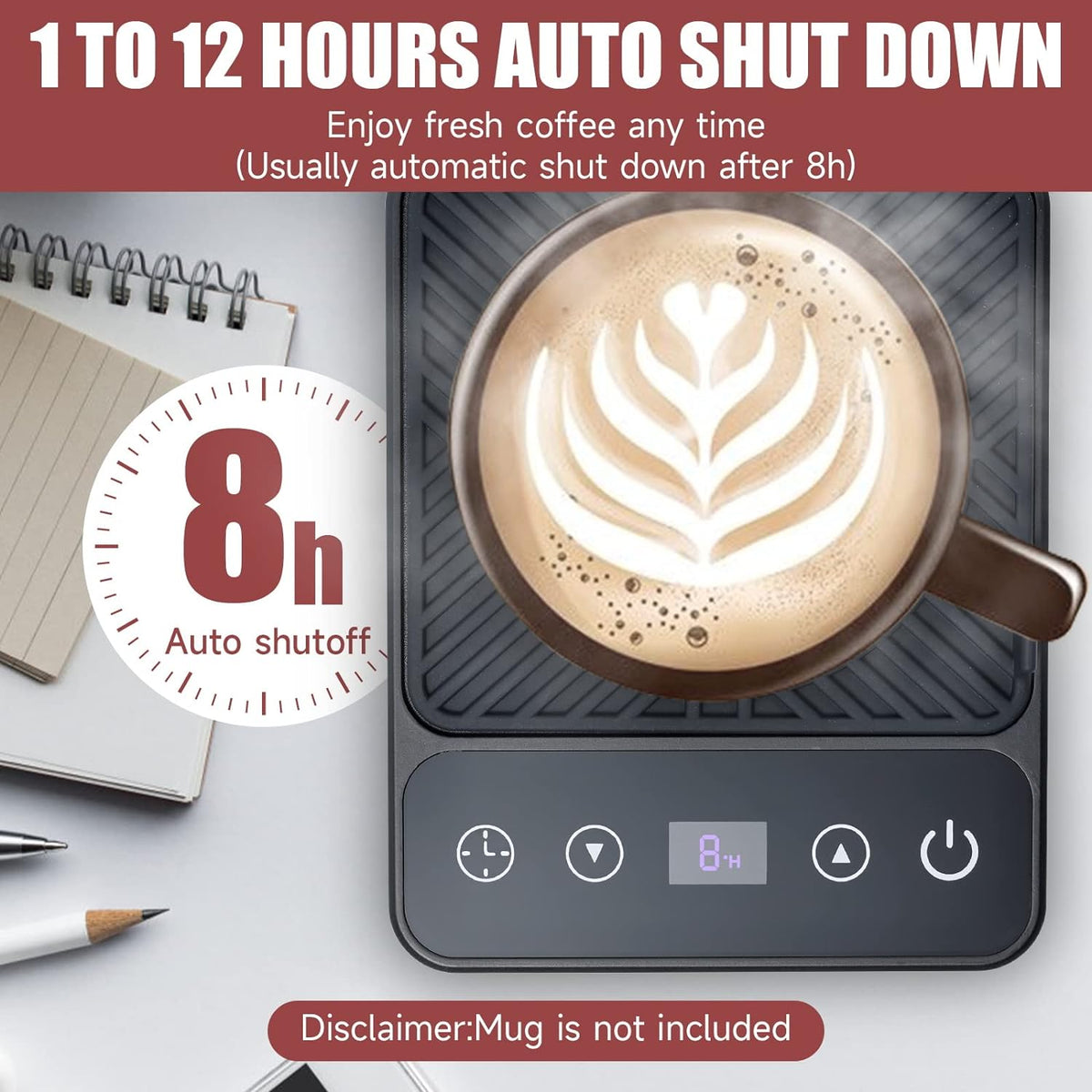 Mug Warmer - Electric Coffee Mug Warmer for Desk with Temperature Display