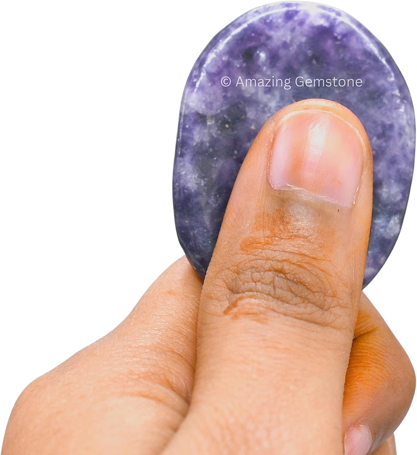 Amazing Gemstone Labradorite Thumb Worry Stone, Anxiety Stone, Healing Crystals - Piedra Crystal Fidget for Gift, Meditation, Calming, Relaxation, Stress Relief - Colors A