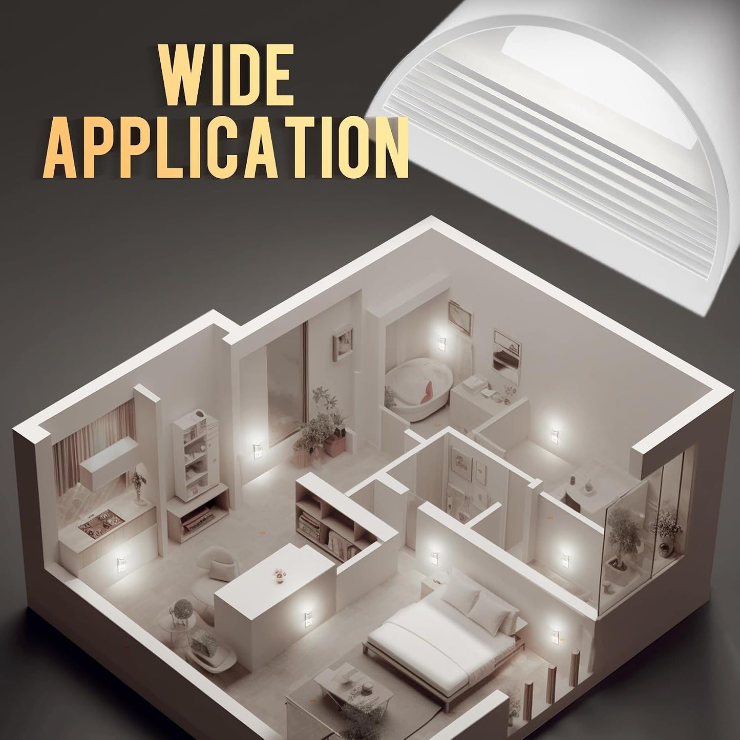 DORESshop LED Night Light[2 Pack], Night Lights Plug into Wall, 3 Level Brightness Adjustable Plug in Night Light, Dusk to Dawn Sensor, Nightlights for Adults, Bedroom, Bathroom, Hallway, Amber