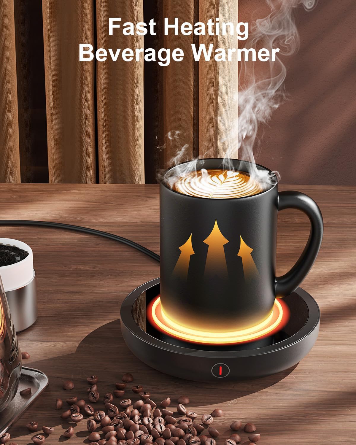 SWEETFULL Coffee Mug Warmer, Electric Cup Warmer for Desk - Wood