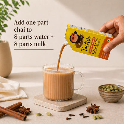 Trelish Sugar Free Chai Latte Super Concentrate | 13 servings | Black tea | Hot or iced | 8.79 fl oz