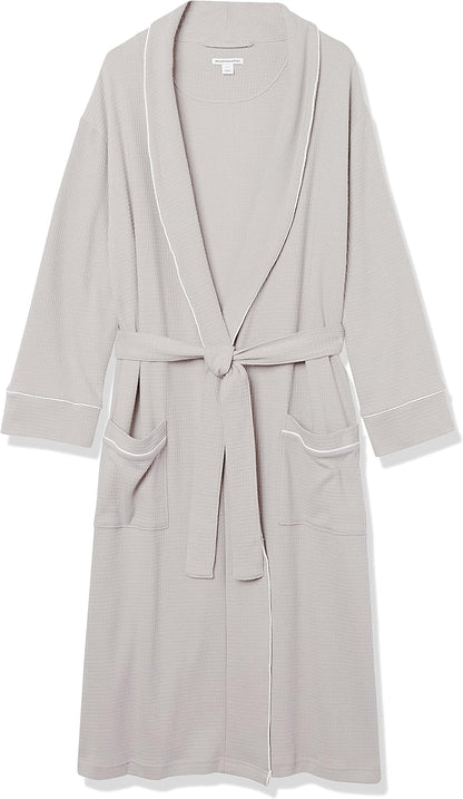 Amazon Essentials Men's Lightweight Cotton Waffle Bathrobe (Available in Big & Tall)