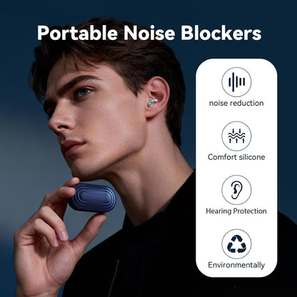 Ear Plugs for Sleeping, Reusable Soft Silicone Earplugs for Noise Reduction (35dB) Hearing Protection, 3D Oval Design for Side Sleepers, Noise Cancelling Earbuds, 2 Pairs (S + M/L)