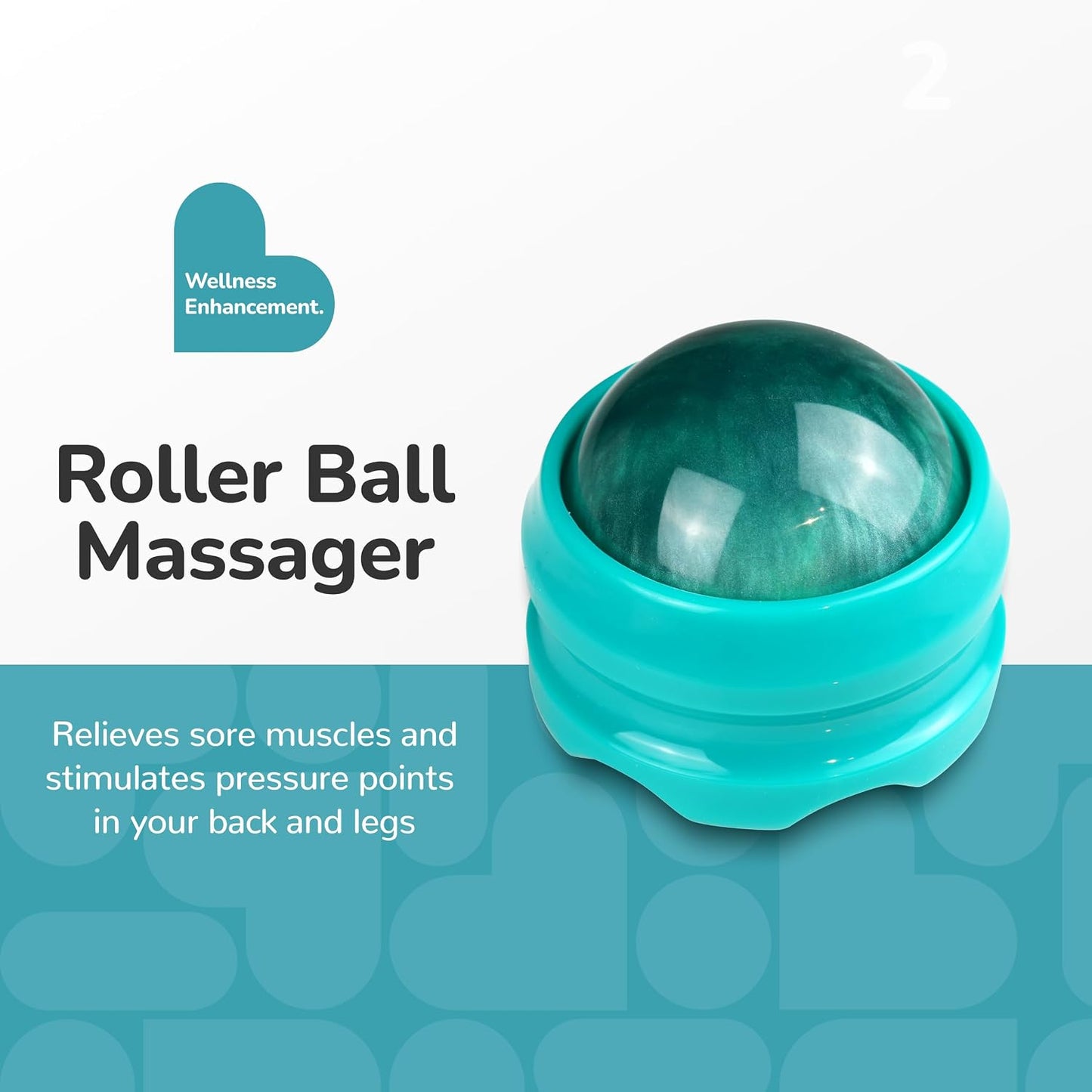 BioSwiss Claw Massage Roller, Handheld Muscle Massager with 5 Rotating Heads for Back, Legs, and Shoulder