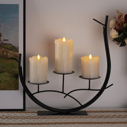 Homemory 6"x3" Outdoor Waterproof Flameless Candles, LED Candles, Battery Operated Candles with Remote and Timers, Electric Fake Plastic Pillar Candles, Ivory White, Set of 2