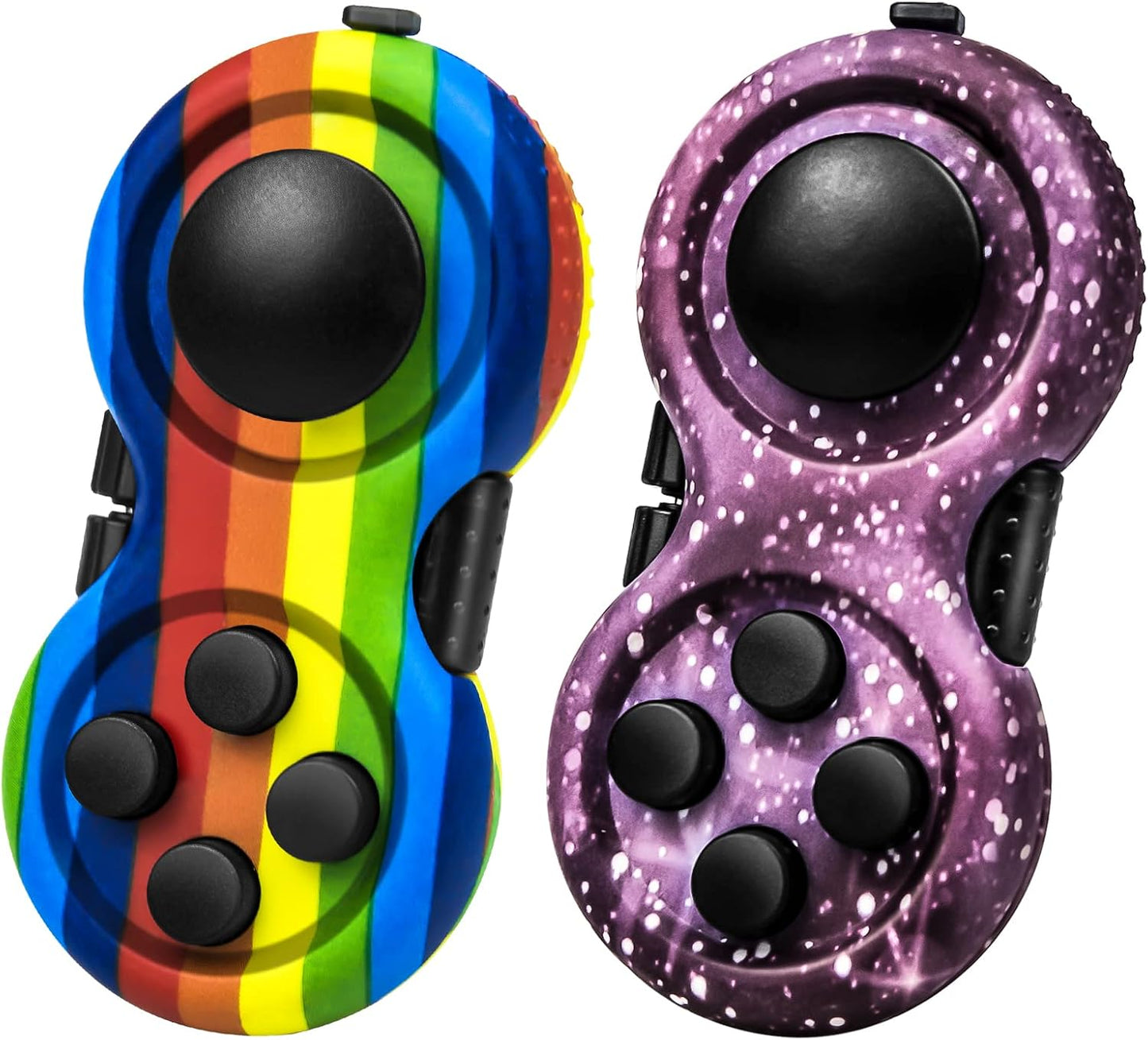 Original Fidget Toy Game, Rubberized Classical Controller Fidget Concentration Toy with 8-Fidget Functions and Lanyard - Excellent for Relieving Stress and Anxiety