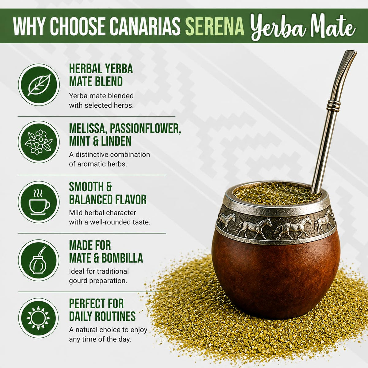 Canarias Serena Yerba Mate Herbal Ground Leaf Tea 1kg 2.2Lbs