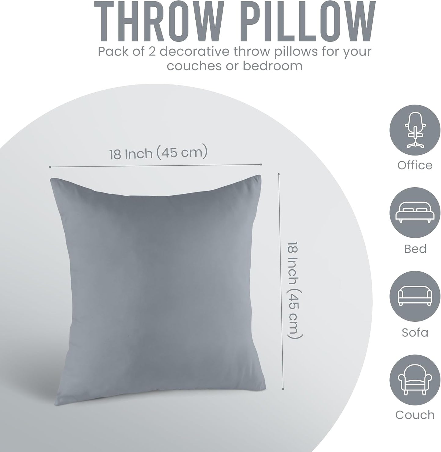 Utopia Bedding 12x20 Pillow Inserts, Set of 2, White – Indoor Decorative Throw Pillows for Bed, Sofa & Couch – Soft, Supportive & Fluffy Cushion Inserts