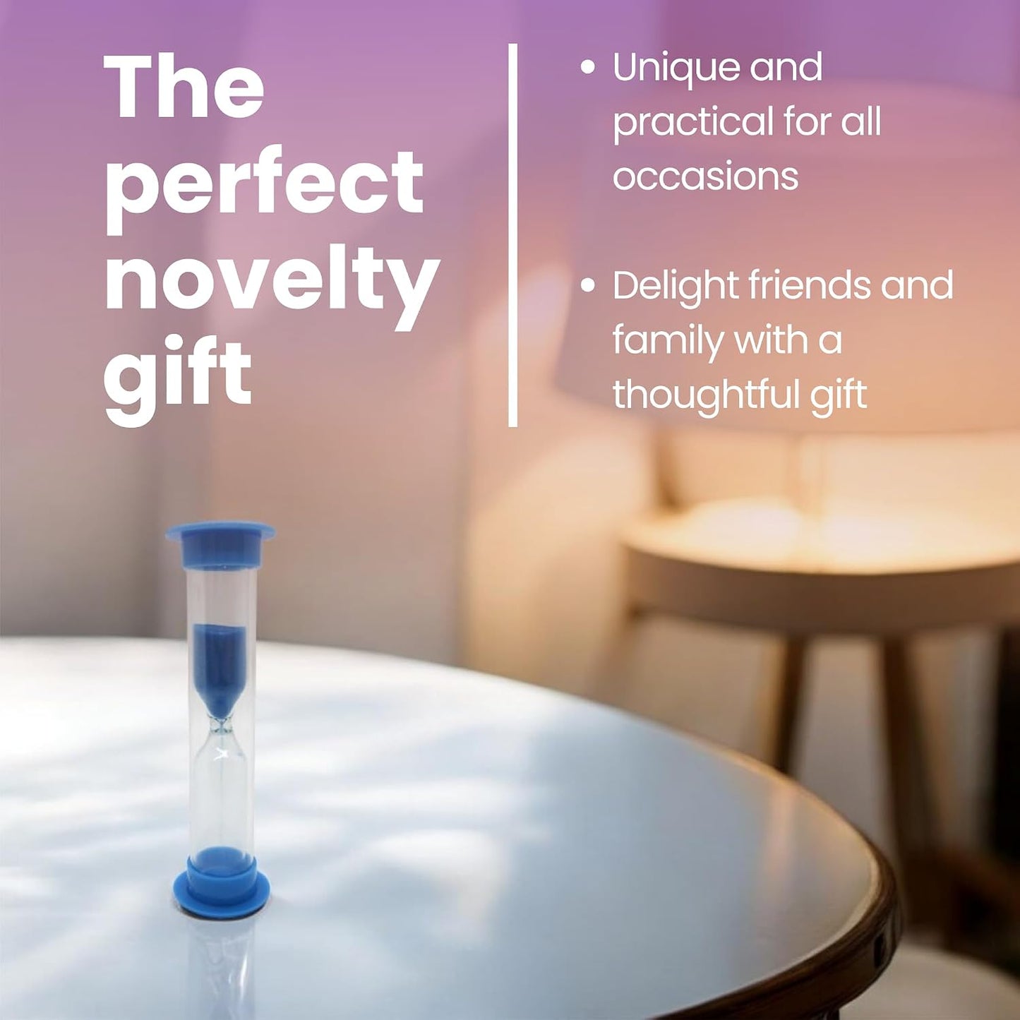 Gadgetime USA Hourglass Sand Timer - Set of 5-2 Minute Sand Timers in Orange, Pink, Purple, Blue, Green - Premium Sturdy Material, Beautiful Design & Novelty Gift