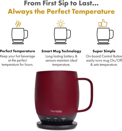 Nextmug - Temperature-Controlled, Self-Heating Coffee Mug