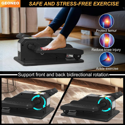 Under Desk Elliptical Machine, Electric Elliptical Exerciser for Senior, Quiet & Small Electric Seated Pedal Exerciser for Home with Monitor, Remote Control & 12 Adjustable Speeds