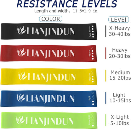 Professional 5 Pcs Long Resistance Bands and 5 Pcs Loop Bands. Latex-Free, Work Out Bands, Stretch Bands for Working Out Women or Men, Exercise Bands Set for Physical Therapy
