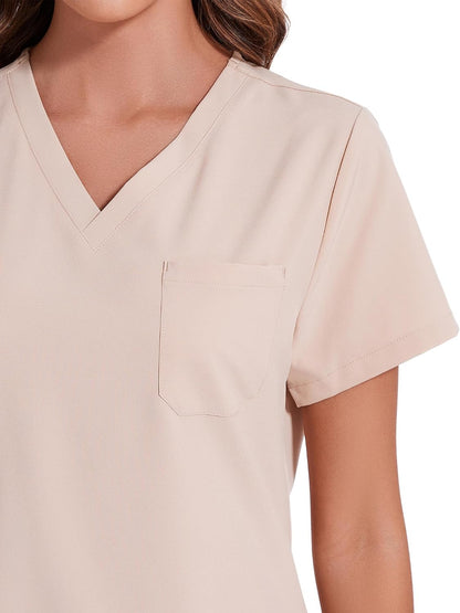 COZYFIT Scrubs for Women Set - Stretch V-Neck Scrub Top & Jogger Pant with 8 Pockets COZY SCRUBS - Colors E