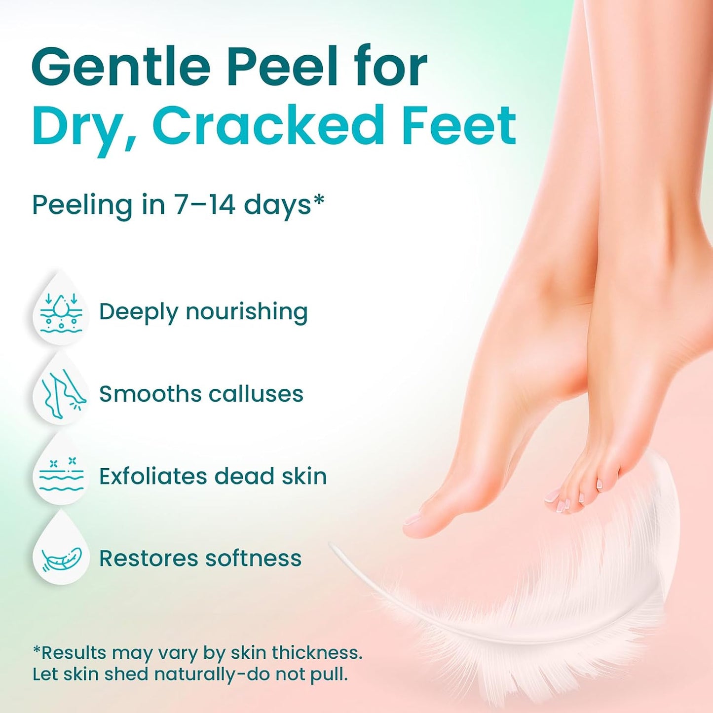 BLOOMORA Foot Peeling Mask (6 pairs) Exfoliating Foot Mask for Dry Cracked Feet with Lavender & Shea Butter, Dead Skin & Callus Remover for Feet, Exfoliating Socks for Women & Men, One Size Fits Most