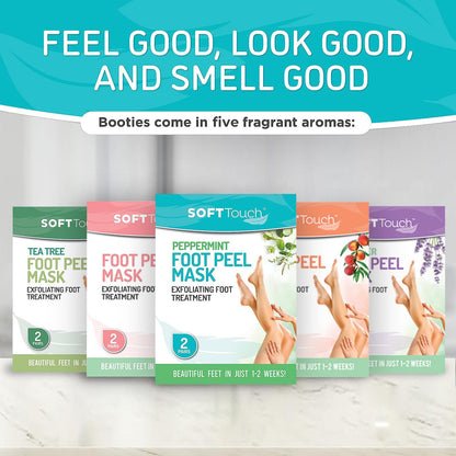 Dermora Soft Touch Foot Peel Mask - Pack of 2 Feet Peeling Masks for Dry, Cracked Heels & Calluses - Exfoliating Foot Mask Peel for Baby Soft Skin (Original)