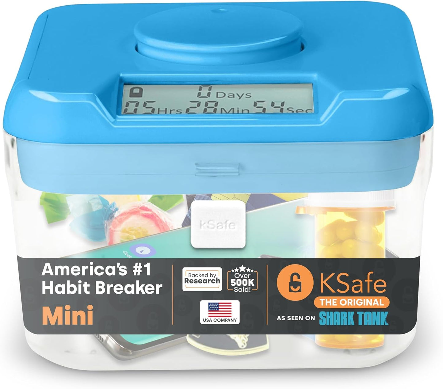 Kitchen Safe Time Locking Container (Medium), Timed Lock Box for Cell Phones, Snacks, and other unwanted temptations (White Lid + 5.5” Clear Base)