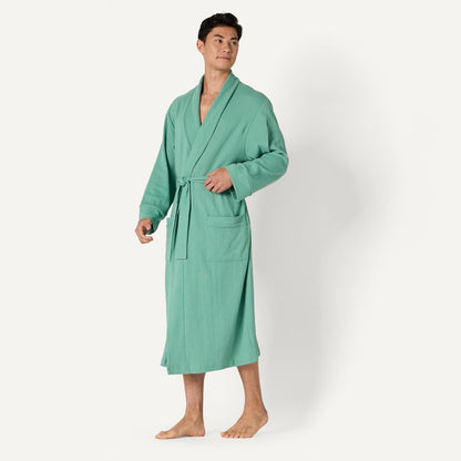 Amazon Essentials Men's Lightweight Cotton Waffle Bath Robe, Mid-Length Loungewear (Available in Big & Tall)