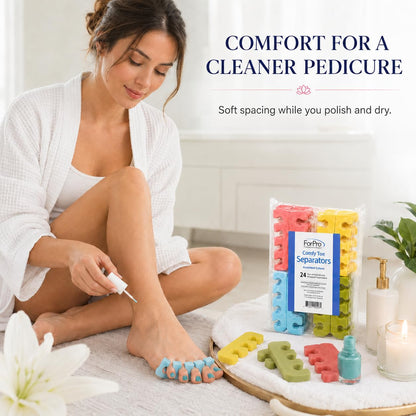 ForPro Professional Collection Comfy Toe Separators, White, Pedicure, 1" W x 3.5" L, 100-Pairs