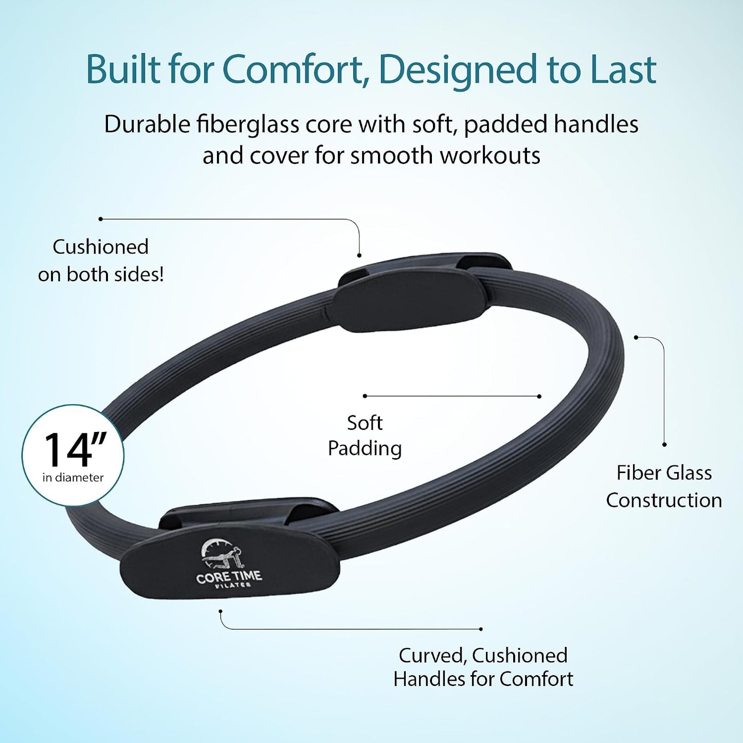 Pilates Ring- Inner Thigh Exerciser- Arm Exerciser- Thighmaster- Core Trainer- Gym Ring-Infinity Hoop- Exercises Included- Professional Design- Padded Handles-Instructor Designed