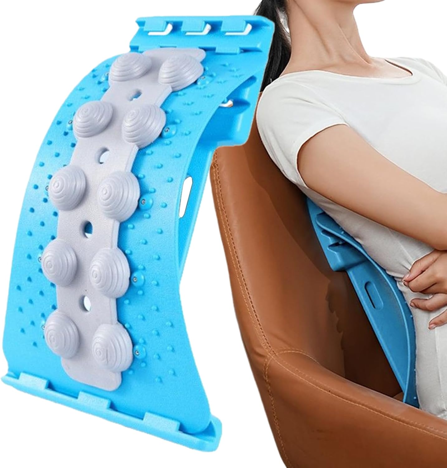 Back Stretcher, 4-Level Adjustable Back Cracking Device, Stretching Equipment, for Muscle Correction Shoulder Neck Nerve Workout Sleeping Sitting Yoga Exercise