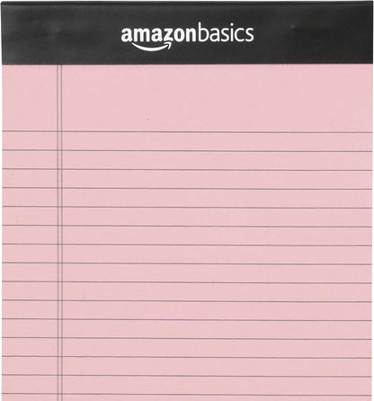 Amazon Basics Wide Ruled Lined Writing Note Pads for Office Supplies, 8.5" x 11.75", White, 12-Pack of 50 Perforated Sheets