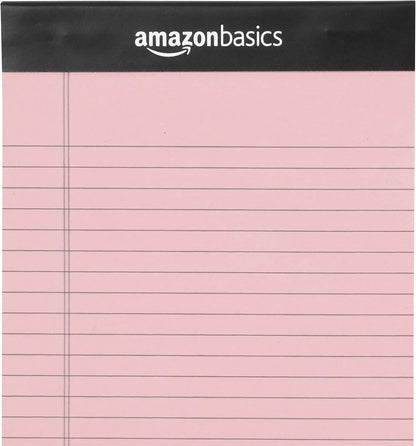 Amazon Basics Wide Ruled Lined Writing Note Pads for Office Supplies, 8.5" x 11.75", White, 12-Pack of 50 Perforated Sheets