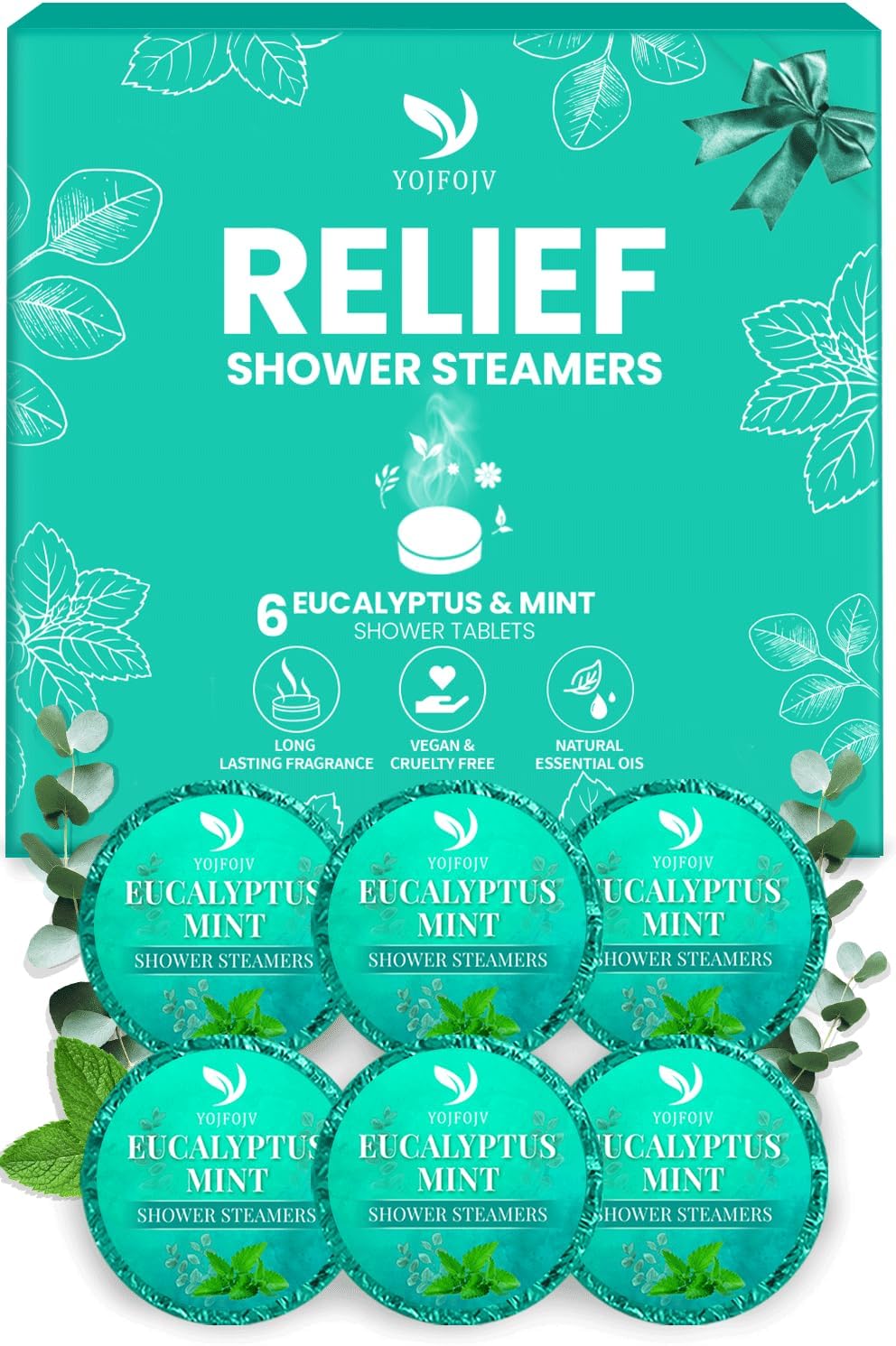 Shower Steamers Aromatherapy, 6PCS Enhanced Mint Shower Tablets
