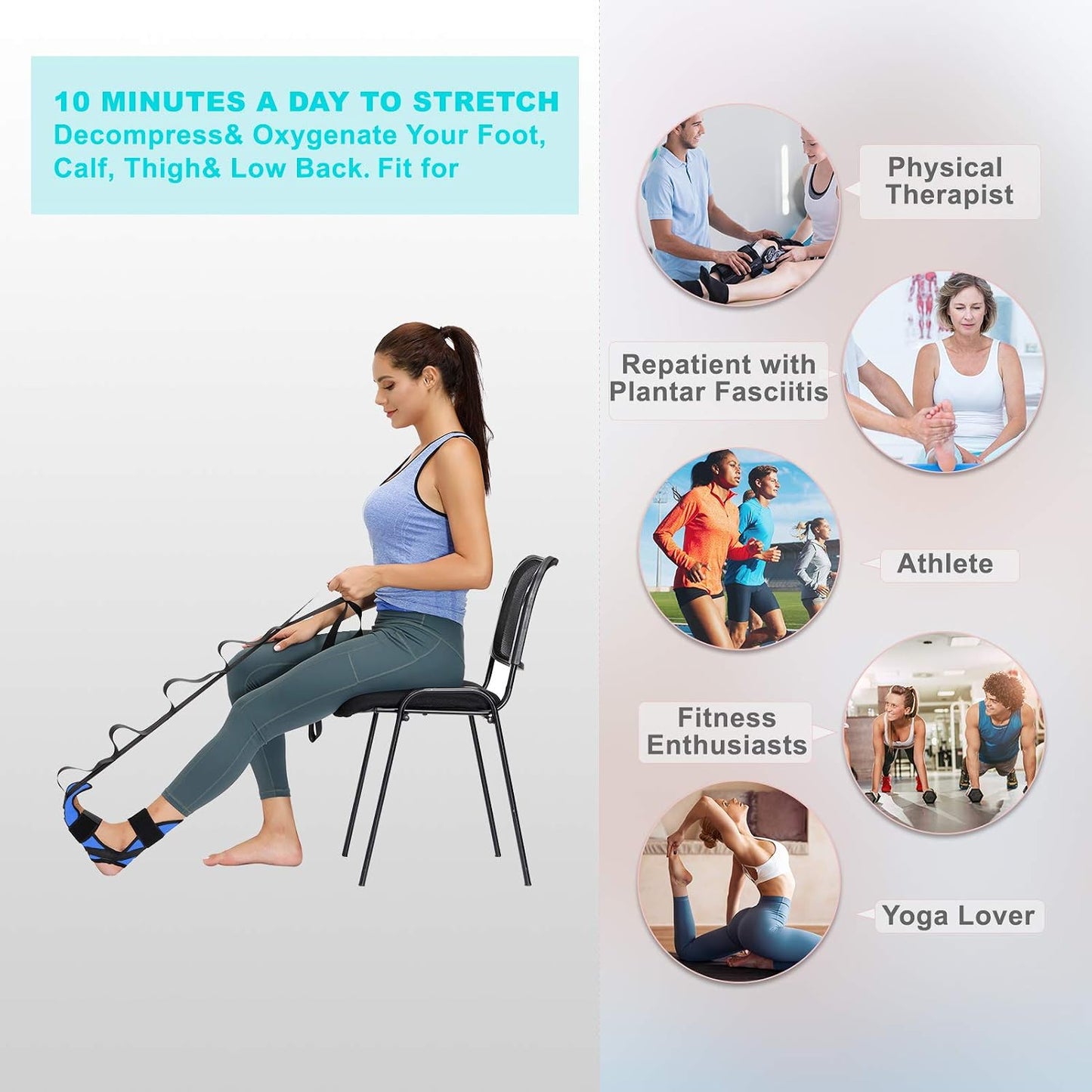 comness Plantar Fasciitis Relief Kit – Foot Stretcher and Foot Massager Roller, Stretch and Roll Routine for Heel Pain,Arch Pain, Simple At-Home Daily Foot Care