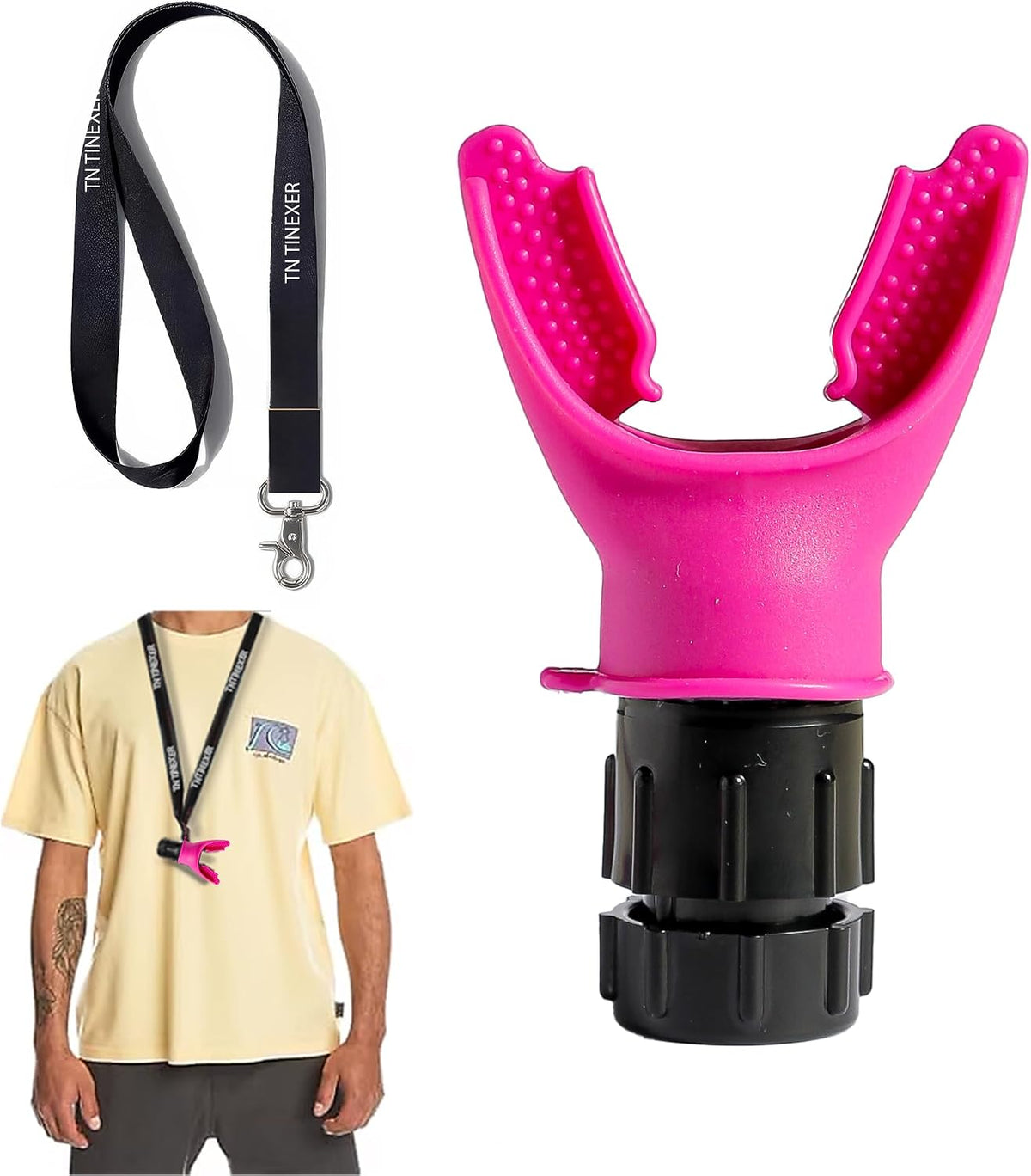 TN TINEXER Portable Compact Lung Exercise Device with High Quality Silicone Breathing Exercise Device Portable Muscle Trainer Easy to Clean