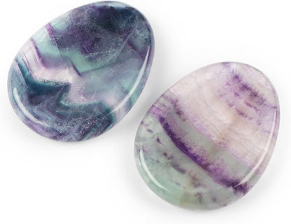 Artistone Moss Agate Crystal Chakra Thumb Worry Stone Teardrop Reiki Healing Stone Pocket Palm Stones for Anxiety Stress Relief Meditation Therapy Geometry Home Decor