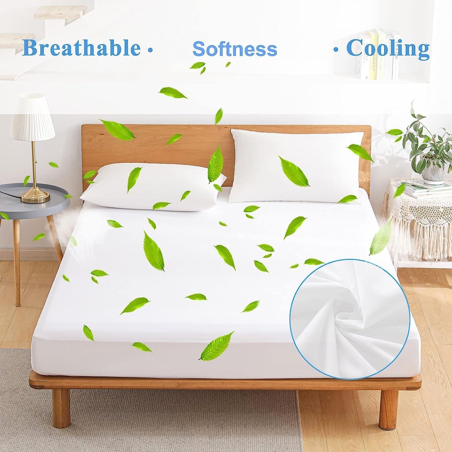 2 Pack Twin Size Premium Waterproof Mattress Protector, Soft Breathable Mattress Pad, Noiseless Waterproof Bed Cover - Stretch to 21" Fitted Deep Pocket Mattress Protection