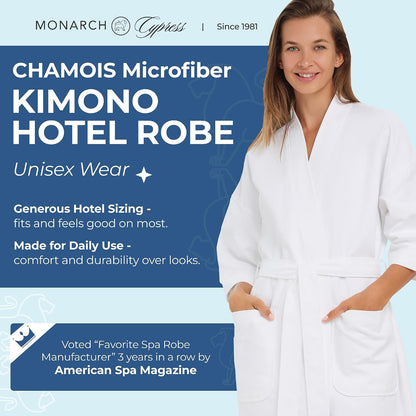 Monarch Unisex Chamois Microfiber Spa Kimono Robe
