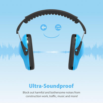 Dr.meter Ear Muffs for Noise Reduction: 27.4SNR Noise Cancelling Headphones for Kids Adults, EM100 Adjustable Hearing Protection Earmuffs for Monster Jam, Autism Sensory, Concerts, Fireworks