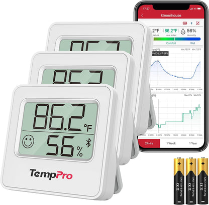 ThermoPro TP157 Hygrometer Indoor Thermometer for Home, Room Thermometer Humidity Meter with Accurate Temperature Humidity Sensor for Greenhouse Baby Room Office-1 Pack