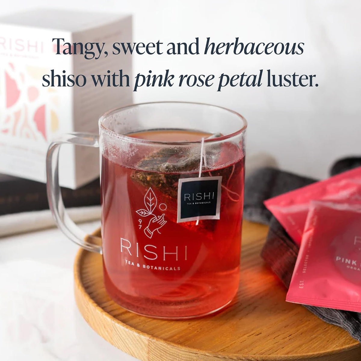 Rishi Tea Pink Lemon Ginger Organic Herbal Tea Bags, Caffeine Free, 15ct