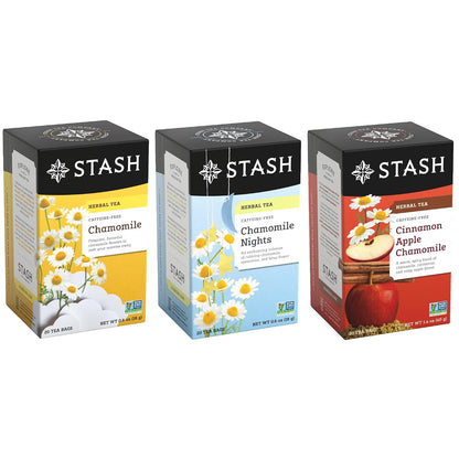 Stash Tea Soothing Herbal Tea 6 Flavor Variety Pack, 6 Boxes With 18-20 Tea Bags Each