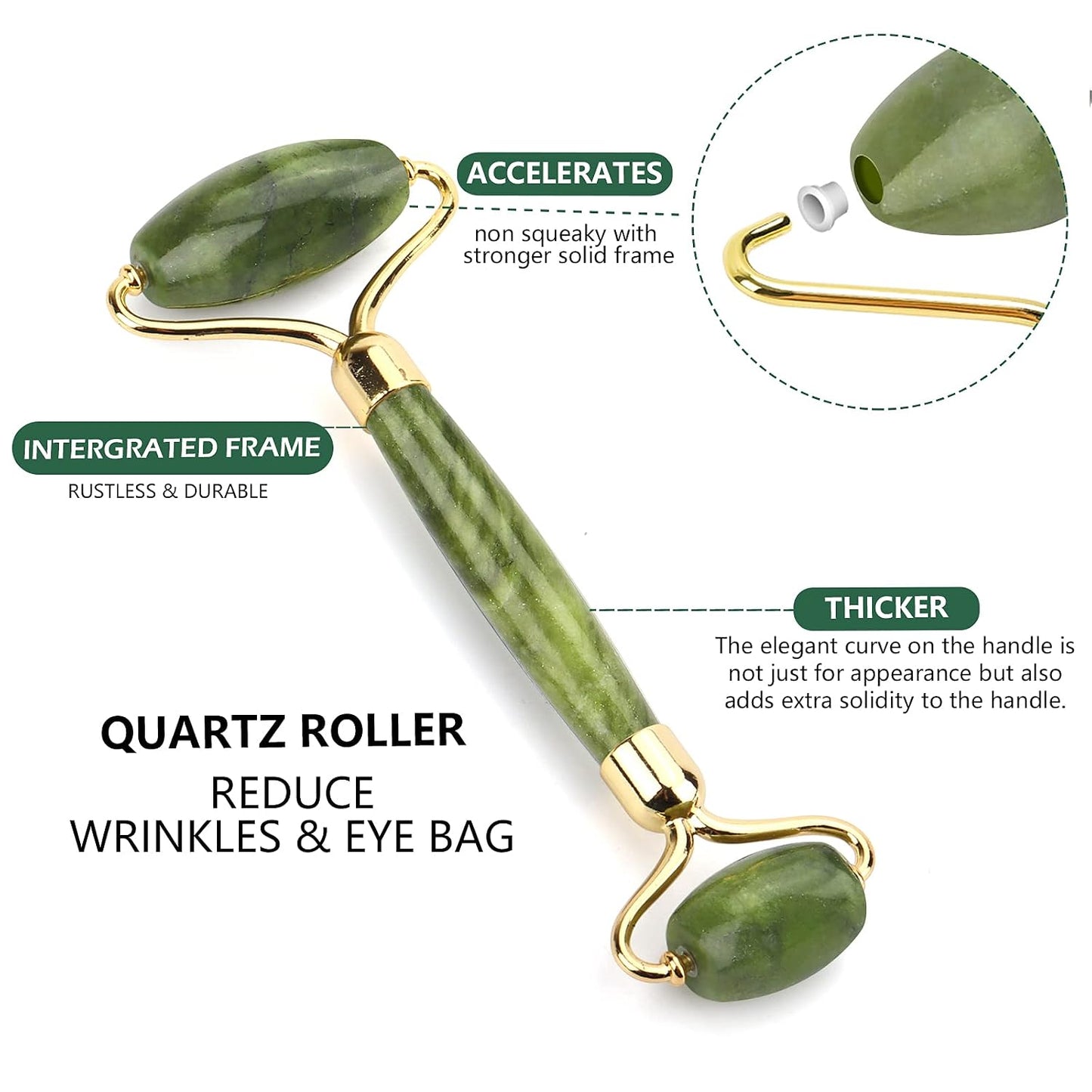 Deciniee Gua Sha Face Roller Tools: Jade Roller Facial Tools for Skin Care - Facial Massager for Face, Eyes, Neck, Relieve Fine Lines and Wrinkles