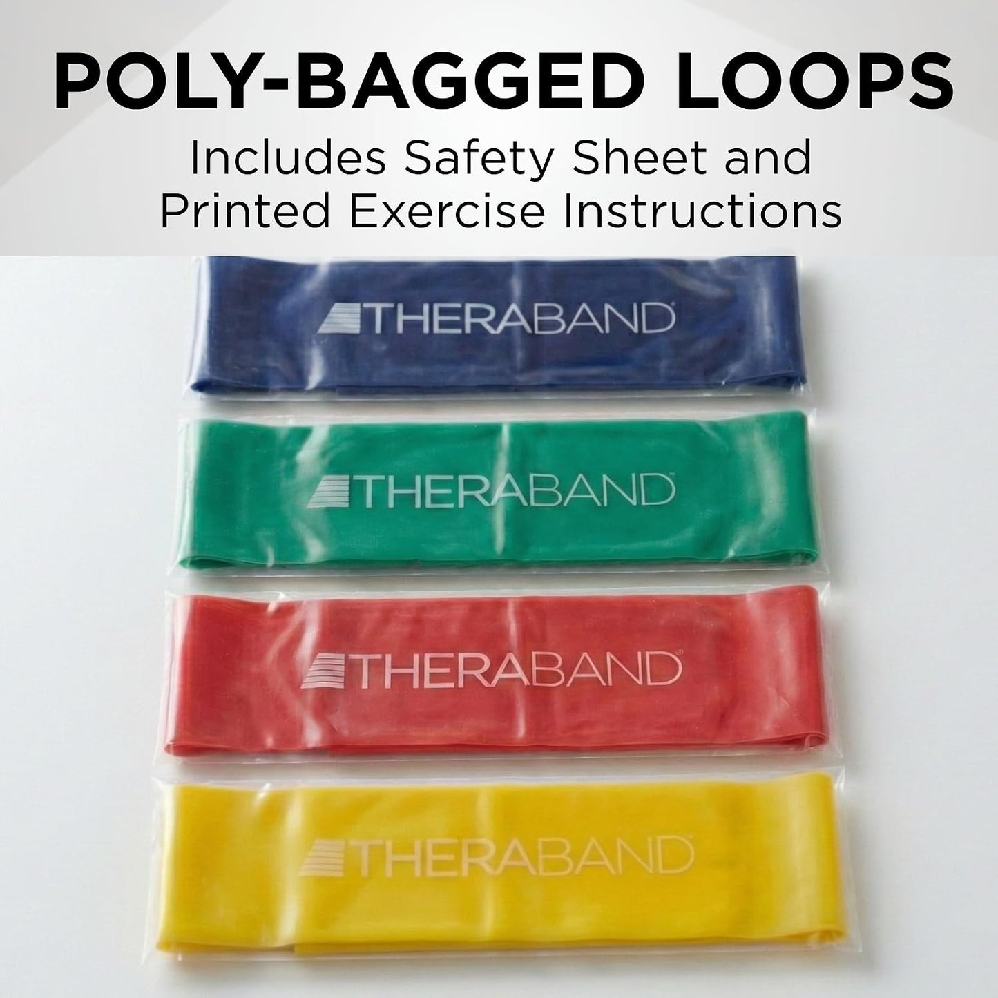 THERABAND Resistance Band Loop Set, 12" Workout Bands for Strength Training, Stretching & Physical Therapy, Set of 3 Color-Coded Exercise Bands with Varying Resistance Levels, Portable & Durable
