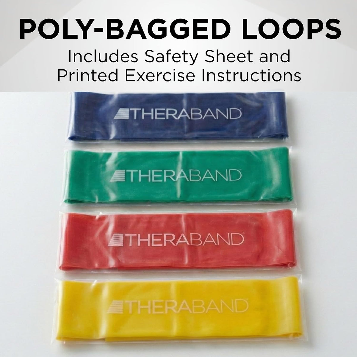 THERABAND Resistance Band Loop Set of 3, Exercise, 12", Black/Silver/Gold