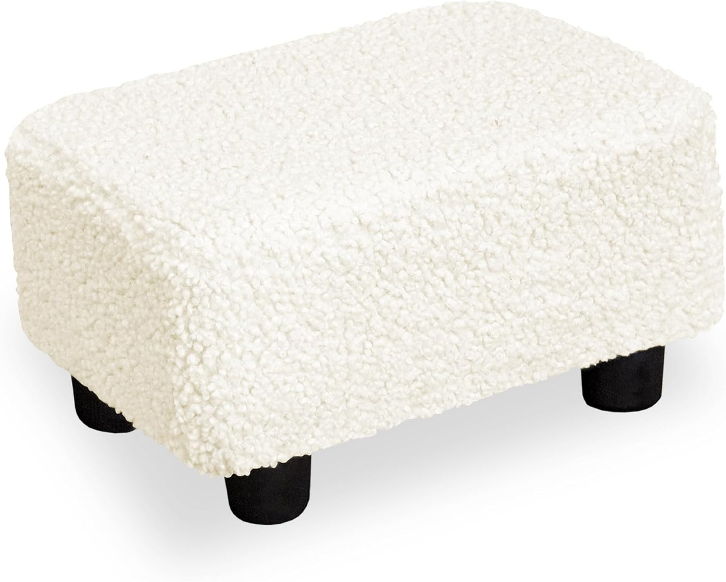 CAROLMADE Small Foot Stool Ottoman Footstool with Legs Under Desk Footrest for Living Room Bedroom and Office,Linen-Grey
