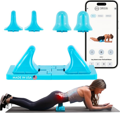 Thrival Arch Back Stretcher - Psoas Muscle Release Tool App for Hip Flexor, Back, Glute, Iliacus, and Neck - Spine Decompressor, Trigger Point, and Myofascial Release – Carbon Black