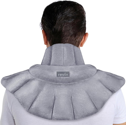 REVIX Heated Neck Wrap Microwave Heating Pad for Neck and Shoulders Pain Relief, Weighted Neck Warmer Microwavable with Miost Heat, Unscented