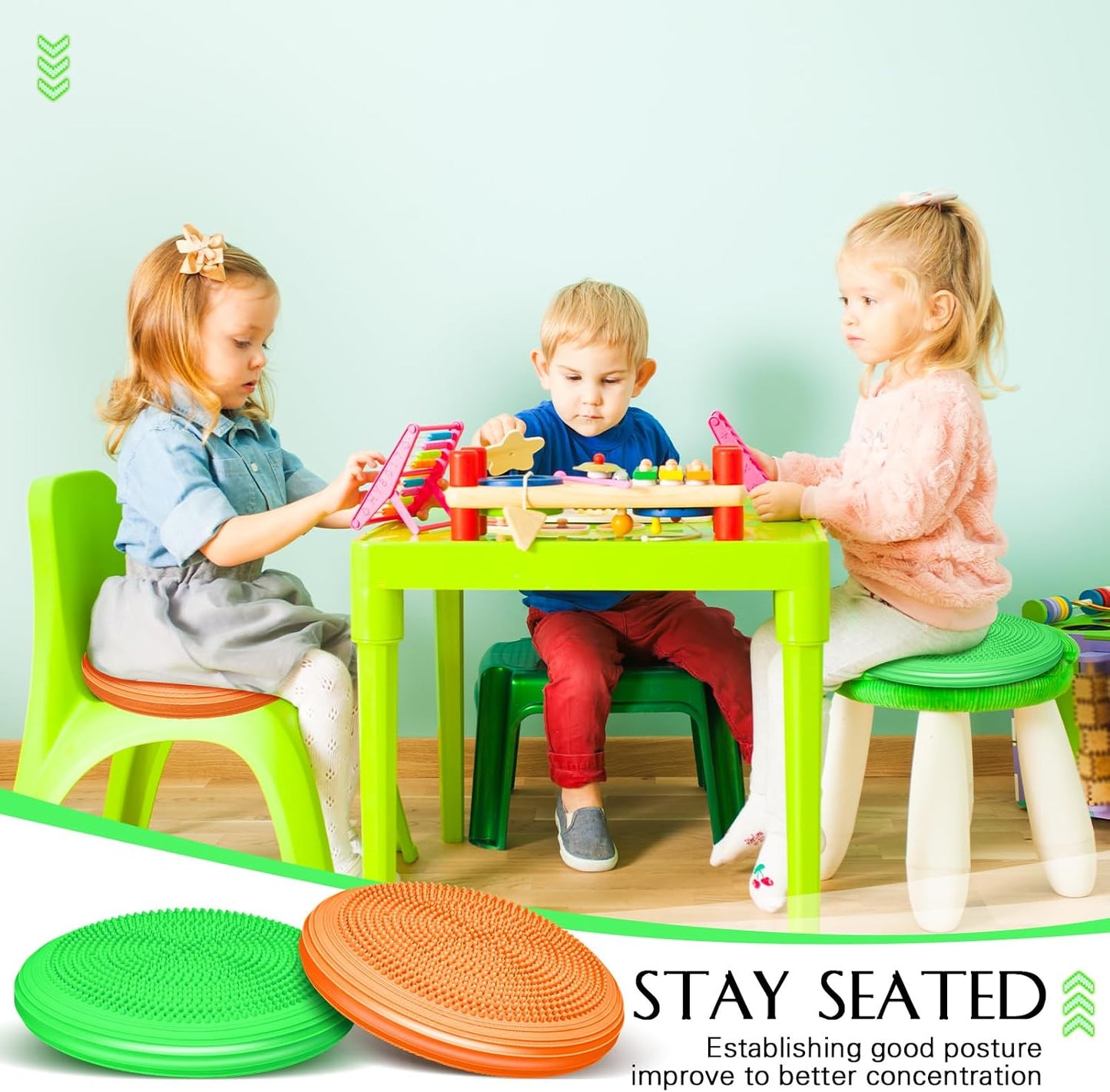Libima 8 Pcs Wiggle Seat Inflated Wobble Cushion Sensory Seat Flexible Balance Board Balance Disc for Kids Men Women Physical Exercise Improving Posture Home Office Classroom